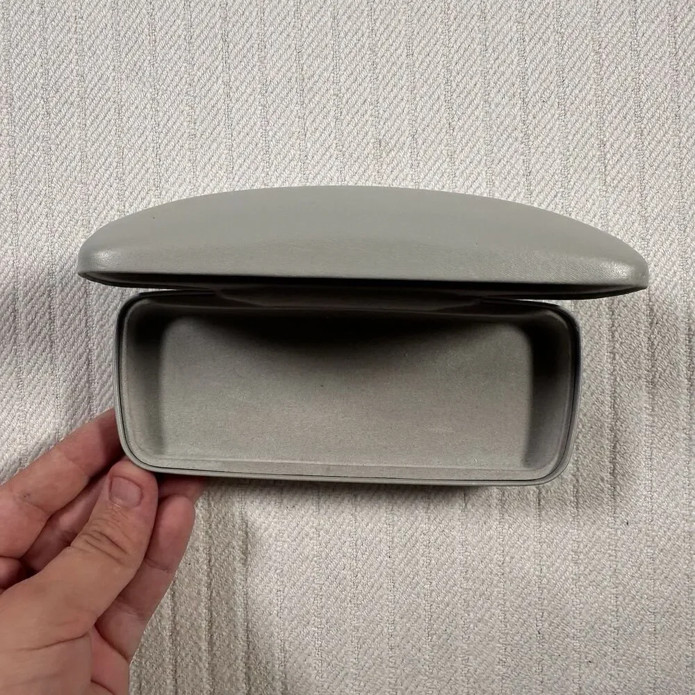 Calvin Klein Eyeglass & Sunglass Hard Case Gray Silver Clam Shell